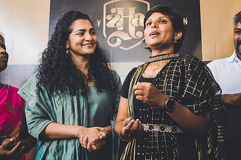 Kossalya, Actor Parvathy and 'Evidence' Kathir at the launch of Zha