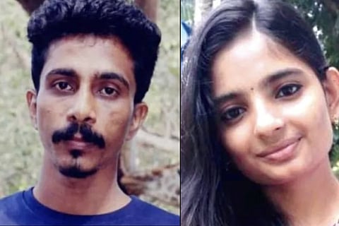 Collage of a Kerala man Nandakumar and that of Krishnapriya, the woman who was killed by him. 