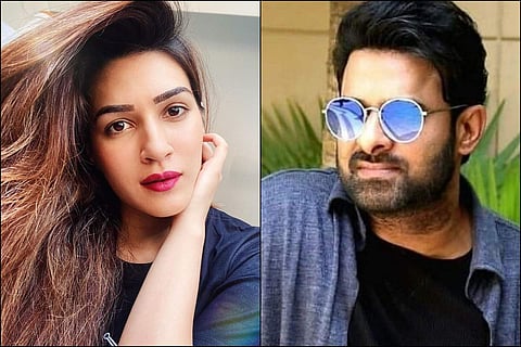 A collage of Kriti Sanon and Prabhas