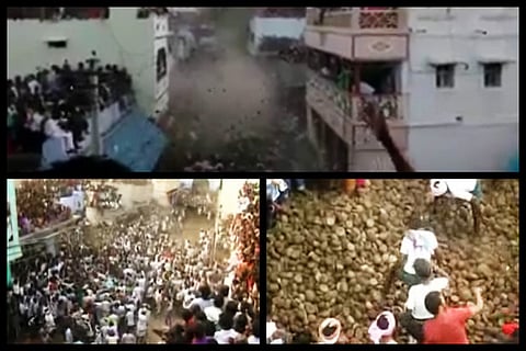 Video: In annual Ugadi ritual, people in Andhra village throw cow-dung at each other