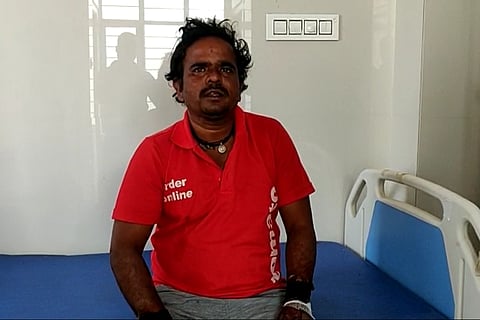 The victim speaking to media from the hospital