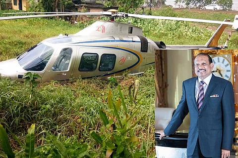 Yussafali's helicopter which had an emergency landing in Kochi