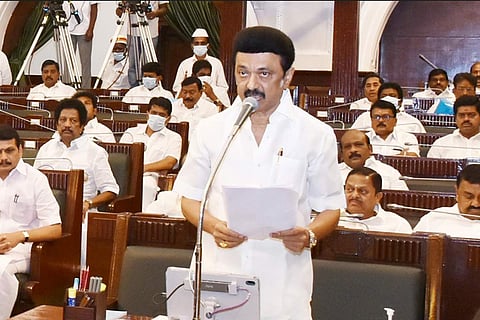 Chief Minister MK Stalin addressing the Assembly