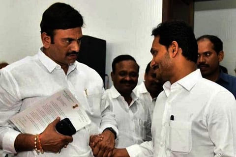 YSRCP MP Raghurama Krishnam Raju and Andhra Chief Minister Jagan Mohan Reddy 