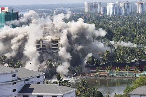 Demolition of Maradu apartment building