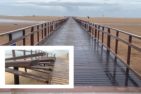 Cyclone Mandous: Marina Beach’s new ramp for persons with disabilities damaged