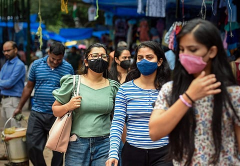 Woman wearing masks
