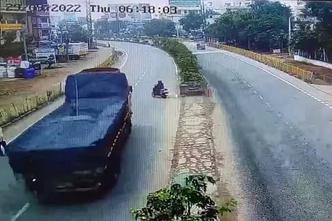 CCTV footage of accident in Medchal
