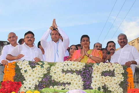 Mekapati Vikram Reddy on the campaign trail