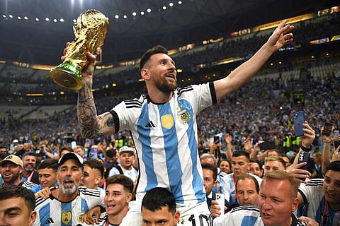 An image of Lionel Messi after winning World Cup