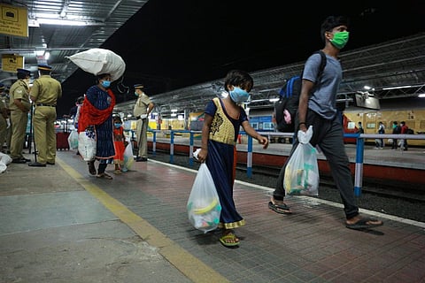 In pics: 1200 migrant labourers in Kerala leave for Odisha on special train