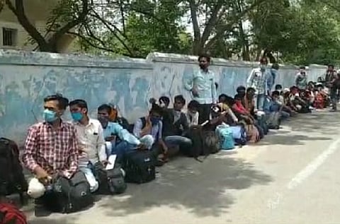 Eager to return home, migrant workers gather at Coimbatore locality