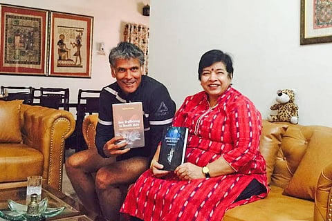 Dr Rekha Pande and Milind Soman