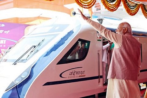 Narendra Modi flagged off Goa’s first Vande Bharat Express