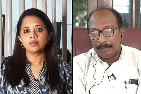 TNM's Dhanya Rajendran and Mofiya Praveen's father Dilshad.  