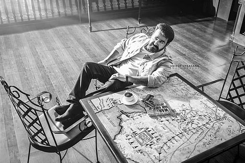 Black and white pic of Mohanlal