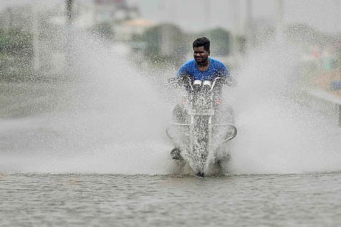 Riding bike in the rain