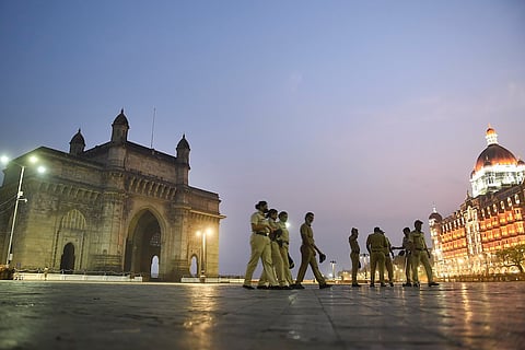 Mumbai Police with Gateway of India in the backdrop