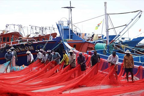 A fishing harbour in Kerala 