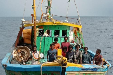 The fishermen were stuck in Myanmar 