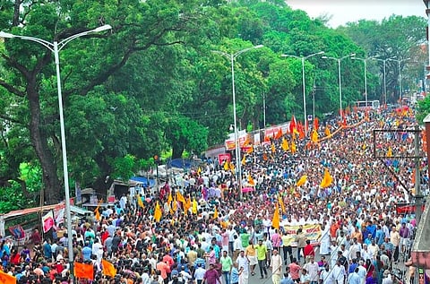 ‘Protect Sabarimala temple customs’: Nair Service Society protests in T’puram