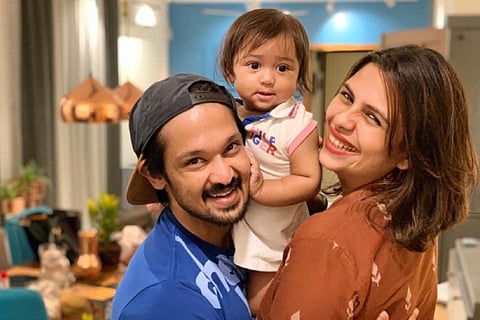 Sruti Nakkhul and Nakkhul Jaidev along with their child Akira