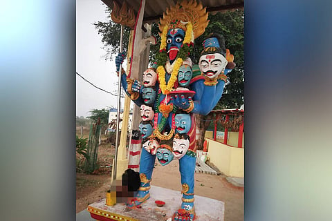 Severed head found at foot of idol at temple in Nalgonda in Telangana
