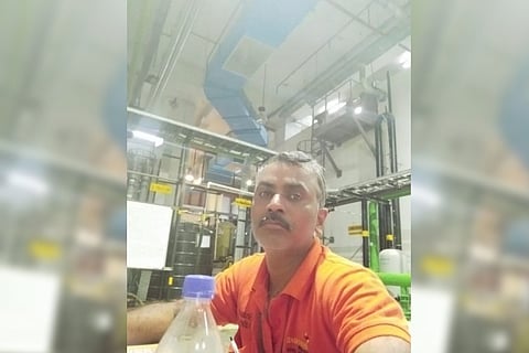 Plumber Narasimha Reddy who died while working at Hyderabad airport 