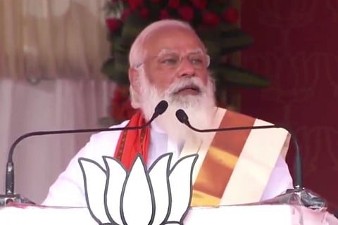 Prime Minister Narendra Modi addressing a public rally
