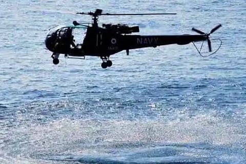 Indian Navy chopper makes emergency landing off Mumbai coast