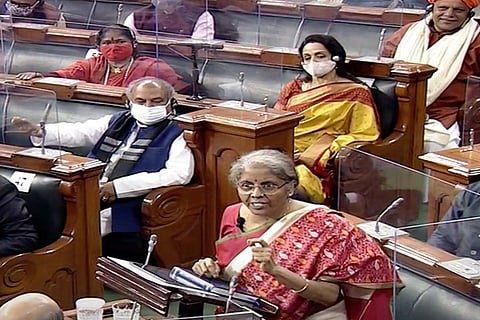Nirmala Sitharaman presenting budget 