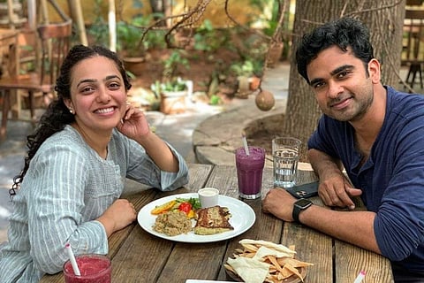 Nithya Menen and Ashok Selvan having brunch 