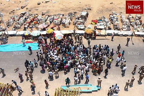 Nochikuppam Protests on eviction of fish stalls 