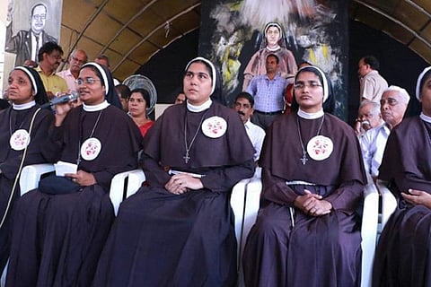 Kerala Nuns, sitting in a protest against Bishop Franco, walked out of a mass for anti-Muslim remarks by a priest 