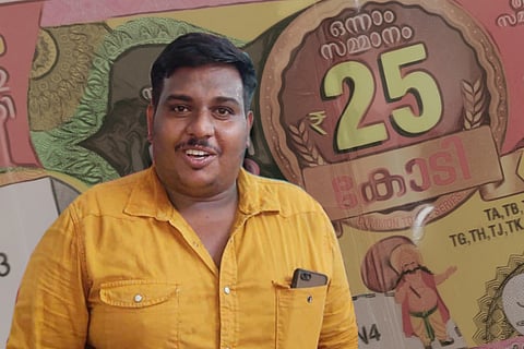 Image of Anup, who is the winner of Onam Bumper lottery Kerala 