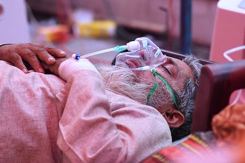Patient on oxygen support 