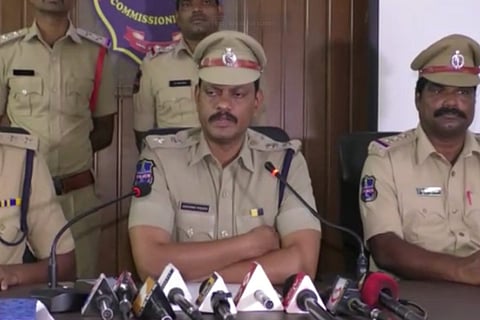 police addressing the media