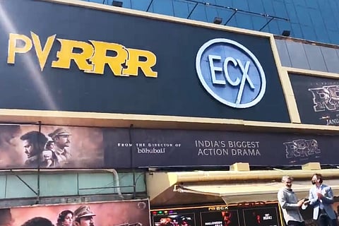 Screengrab from video posted by team RRR where new nameboard of PVR multiplex was revealed