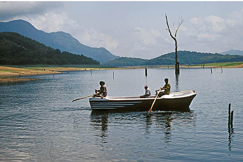 Boat ride to an island in Parambikulam