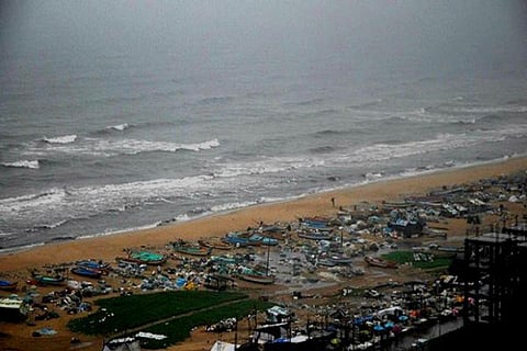 Aerial view of Pattinampakkam beach