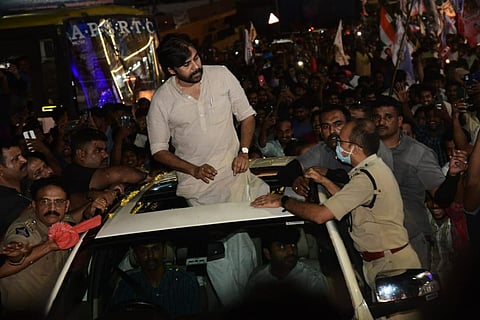 Pawan Kalyan and DCP Garud Sumit Sunil in Visakhapatnam 