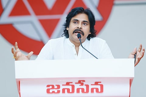 Pawan Kalyan addressing the media 