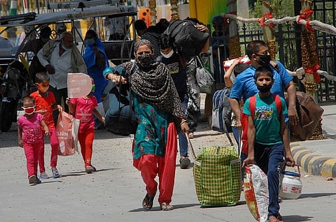 People wearing masks in public