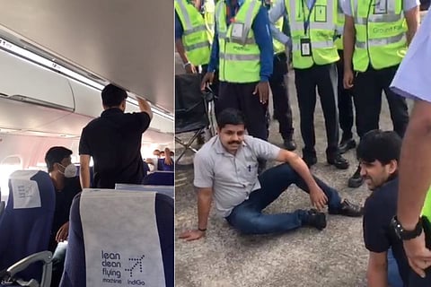 Congress workers who protested on flight against Pinarayi Vijayan over gold smuggling case