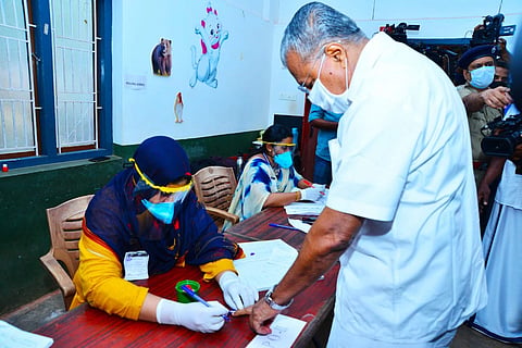 Pinarayi Vijayan voting 