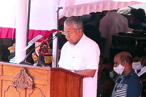 Kerala CM Pinarayi Vijayan giving Independence Day speech