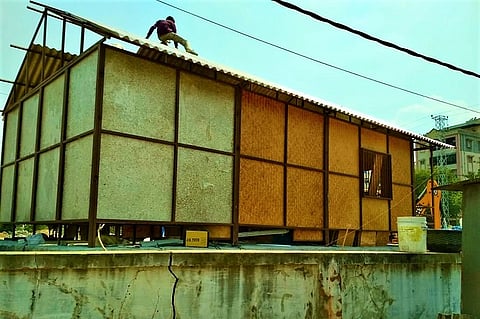Hyderabad pilots eco-friendly building made of recycled plastic and bamboo, at a park