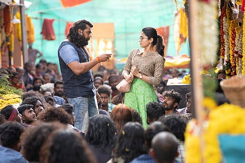 Dhruva Sarja and Rashmika Mandanna in Pogaru 