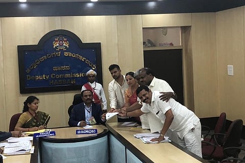 Prajwal Revanna files nomination from Hassan, seat of grandfather Deve Gowda  