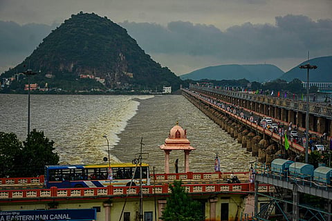 Prakasam Barrage in Vijayawada 